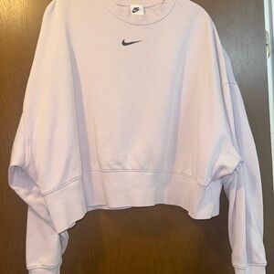 Nike Women's Light Purple Cropped Sweatshirt